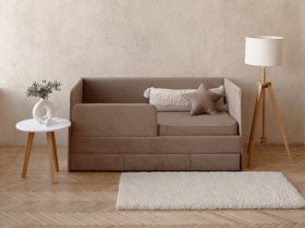 Диван-кровать Happy (капучино) в Бобровке - bobrovka.mebel-nsk.ru | фото