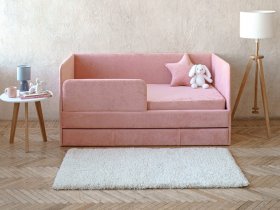 Диван-кровать Happy (коралловый) в Бобровке - bobrovka.mebel-nsk.ru | фото
