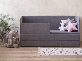 Диван-кровать Happy (темно-серый) в Бобровке - bobrovka.mebel-nsk.ru | фото