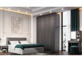 Гардеробная Эккервуд (графит) в Бобровке - bobrovka.mebel-nsk.ru | фото