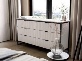 Комод 6 ящиков Нора (персидский жемчуг) в Бобровке - bobrovka.mebel-nsk.ru | фото