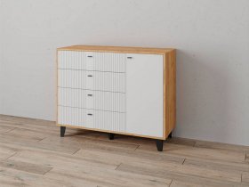 Комод «Катрин-13» (дуб крафт золотой/карбон фарфор) в Бобровке - bobrovka.mebel-nsk.ru | фото