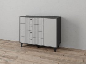 Комод «Катрин-13» (графит/светло-серый) в Бобровке - bobrovka.mebel-nsk.ru | фото