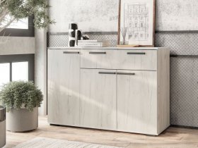 Комод Стандарт-4 NEW (дуб крафт белый) в Бобровке - bobrovka.mebel-nsk.ru | фото