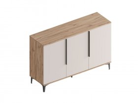 Комод трехстворчатый Сицилия (дуб альпийский/тефия) в Бобровке - bobrovka.mebel-nsk.ru | фото