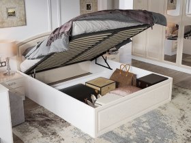 Кровать двуспальная 1,6 м Венеция КРМП-160 с подъемным механизмом в Бобровке - bobrovka.mebel-nsk.ru | фото