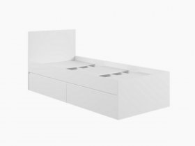 Кровать односпальная с ящиками 0,9м Мадера-М900 (белый) в Бобровке - bobrovka.mebel-nsk.ru | фото