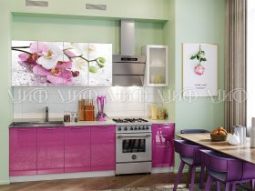 Кухонный гарнитур Орхидея (сиреневый) в Бобровке - bobrovka.mebel-nsk.ru | фото