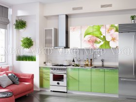 Кухонный гарнитур Яблоневый цвет в Бобровке - bobrovka.mebel-nsk.ru | фото