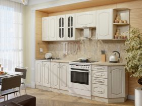 Модульная кухня Классика-1 (дуб молочный) в Бобровке - bobrovka.mebel-nsk.ru | фото