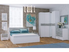 Модульная спальня Бьянка (белый/бетон) в Бобровке - bobrovka.mebel-nsk.ru | фото