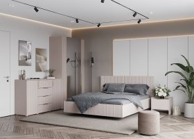 Модульная спальня «Тефия» (тефия/софт сантьяго) в Бобровке - bobrovka.mebel-nsk.ru | фото