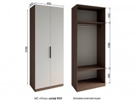 Шкаф 900 Роза (орех франклин карамельный/бежевый скин) в Бобровке - bobrovka.mebel-nsk.ru | фото