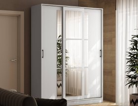 Шкаф-купе 1,6м «Стиль-2» (белый) в Бобровке - bobrovka.mebel-nsk.ru | фото