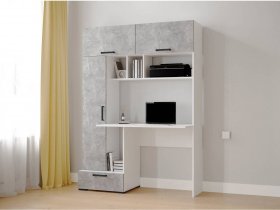 Стол письменный «Квартет-11» (белый/ателье светлое) в Бобровке - bobrovka.mebel-nsk.ru | фото