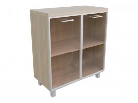 Тумба 2 двери со стеклом (бронза) Президент-ПРО Пр502 в Бобровке - bobrovka.mebel-nsk.ru | фото