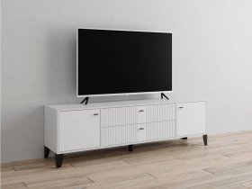 Тумба под ТВ Парус-10 (белый/белый снег) в Бобровке - bobrovka.mebel-nsk.ru | фото