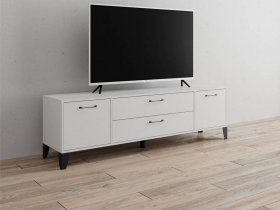 Тумба под ТВ Парус-13 (белый) в Бобровке - bobrovka.mebel-nsk.ru | фото
