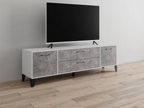 Тумба под ТВ Парус-13 (белый/ателье светлое) в Бобровке - bobrovka.mebel-nsk.ru | фото