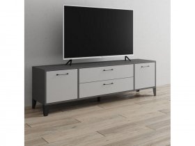 Тумба под ТВ Парус-13 (графит серый/камень серый) в Бобровке - bobrovka.mebel-nsk.ru | фото