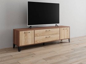 Тумба под ТВ Парус-13 (ясень шимо темный/дуб сонома) в Бобровке - bobrovka.mebel-nsk.ru | фото