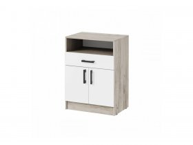 Тумба ТБ-1 Вега (дуб крафт серый/белый) в Бобровке - bobrovka.mebel-nsk.ru | фото